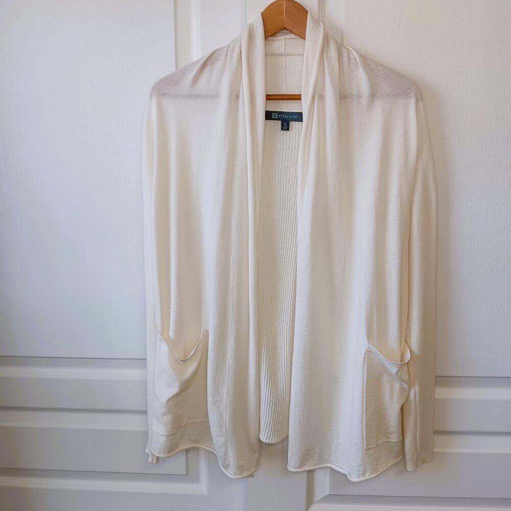 Title Nine Women's Ivory Semper Sweater Open Front Size S